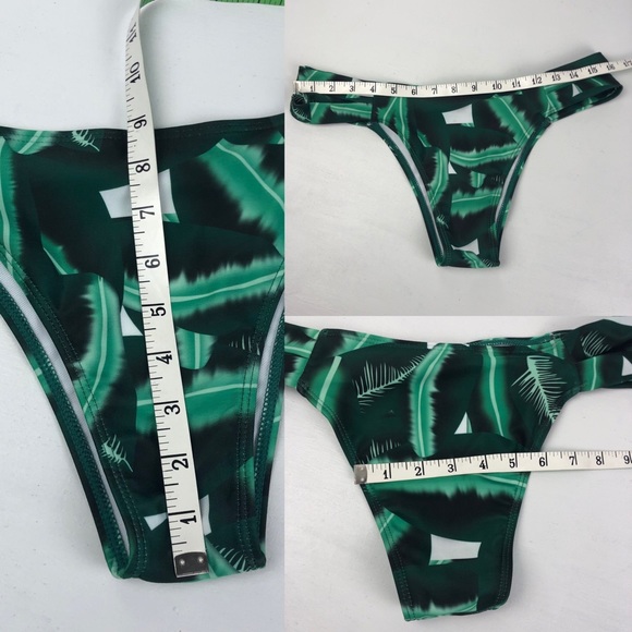 🎁Bundle 4 Free! Green Palm Print Cheeky Bikini Bottoms - Picture 10 of 10